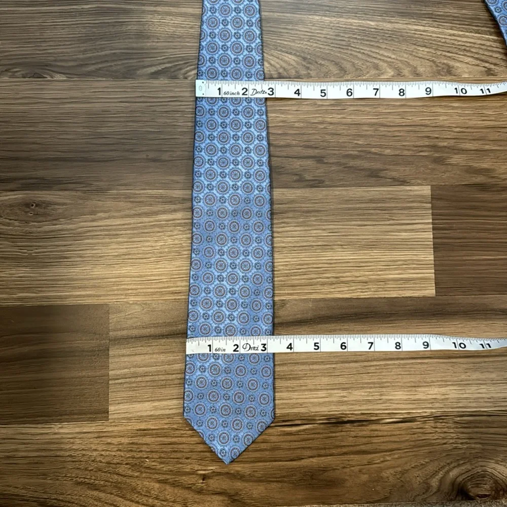 Brooks Brothers Silk Ice Blue Brown Textured Geometric Tie NWT